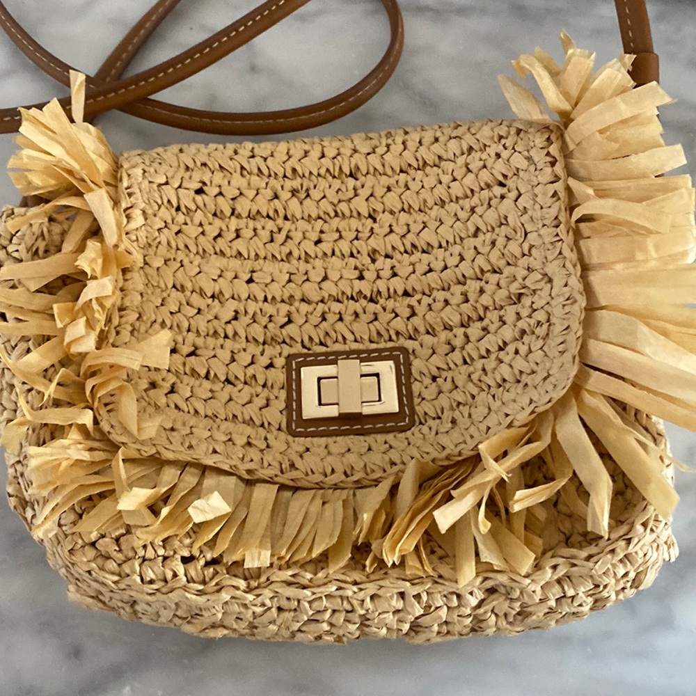 Jcrew mini straw crossbody
